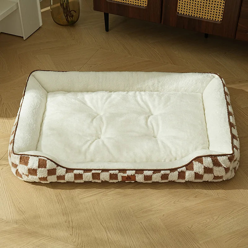 Cama Pet Ninho Inverno Acolchoada com Bordas Altas e Base Espessa