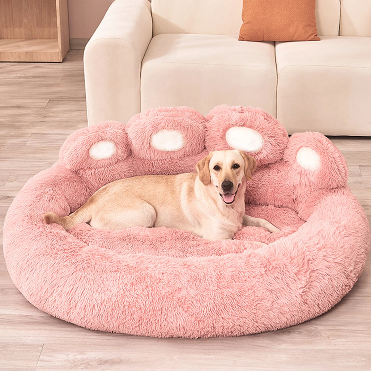 Cama Pet Pelúcia Ninho Inverno com Bordas Elevadas e Base Antiderrapante