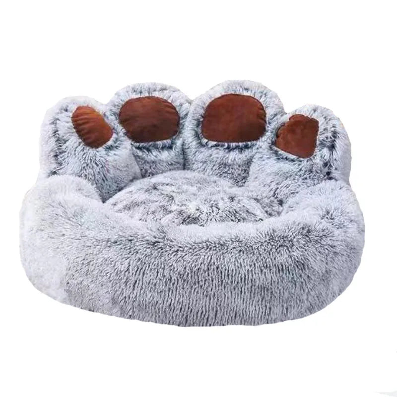 Cama Pet Pelúcia Ninho Inverno com Bordas Elevadas e Base Antiderrapante