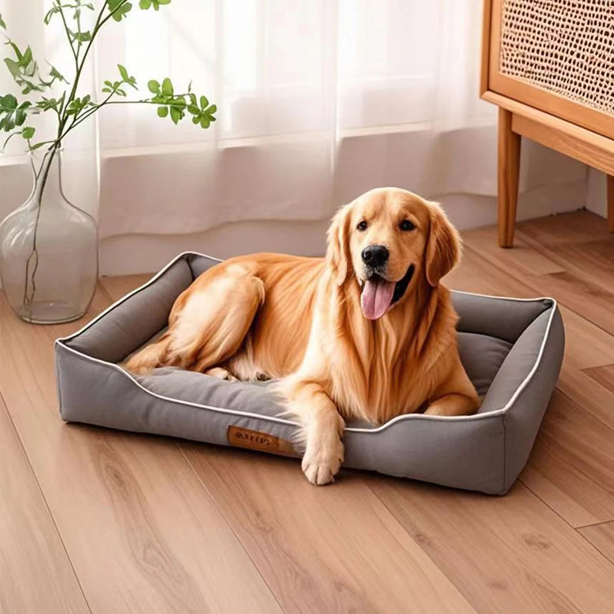 Cama Pet Impermeável 4 Estações com Bordas Altas e Base Resistente