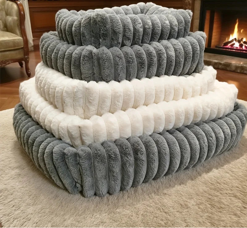 Cama Ortopédica Pet de Pelúcia com Bordas Altas e Alta Resiliência