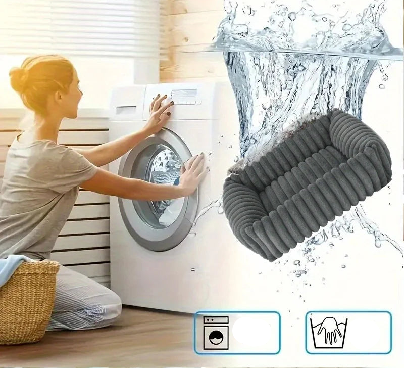 Cama Ortopédica Pet de Pelúcia com Bordas Altas e Alta Resiliência