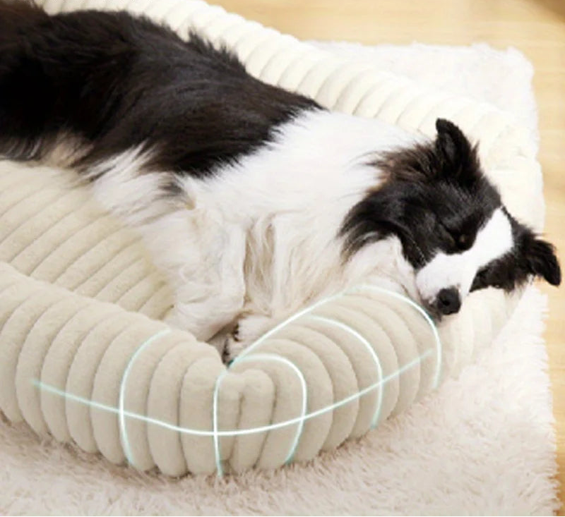 Cama Ortopédica Pet de Pelúcia com Bordas Altas e Alta Resiliência