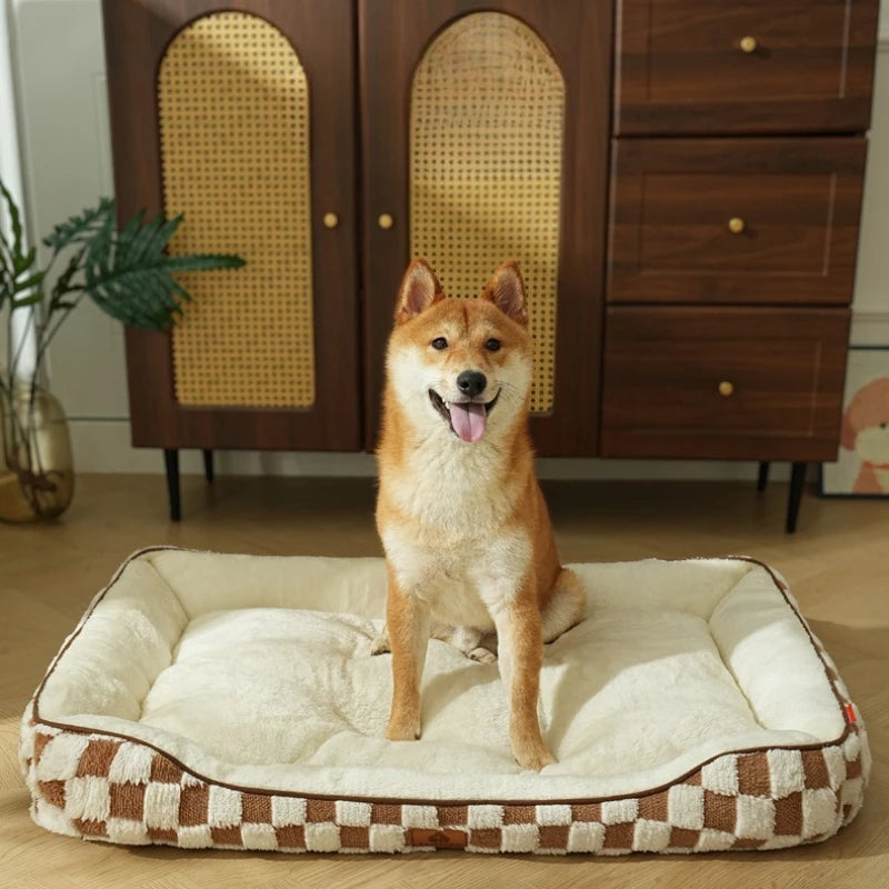 Cama Pet Ninho Inverno Acolchoada com Bordas Altas e Base Espessa