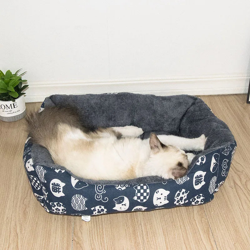 Cama Pet Ninho Inverno Acolchoada com Bordas Altas e Base Macia